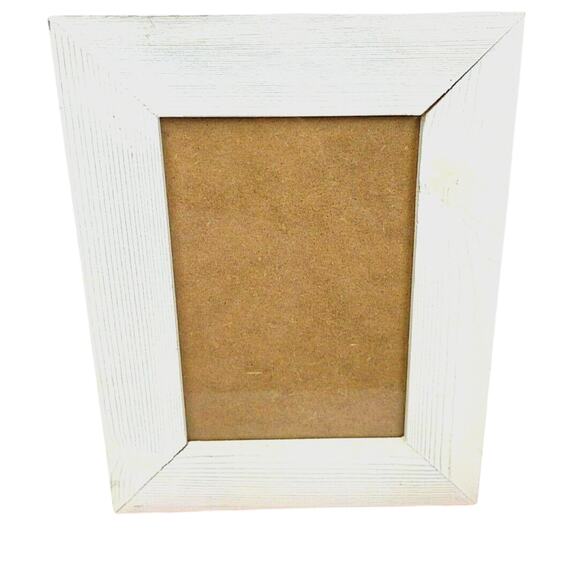 Distressed Wood Photo Frame White Holds 5 X 7" Photo Farmhouse Chic Rustic - Picture 1 of 6
